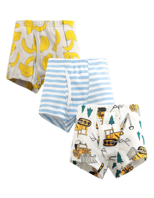 Boys Boxer Briefs Cotton Toddler Kids Underwear Pack of 3 Set 4